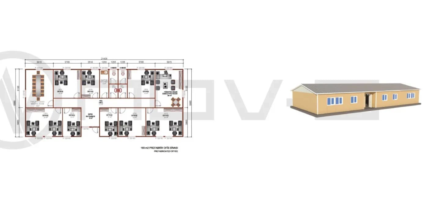 193 m2 Prefabrik Ofis - 2