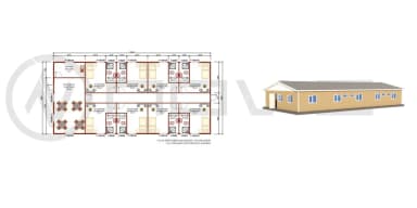 170 m2 Prefabrik Yatakhane - 1