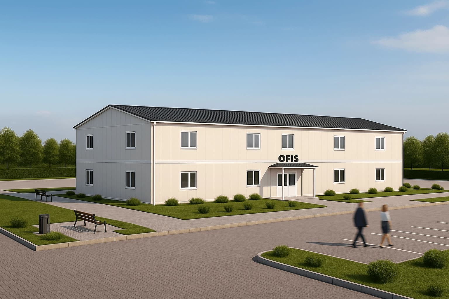 343 m2 Prefabrik Ofis