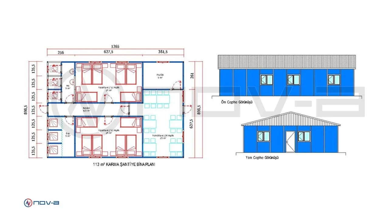 113 m2 Prefabrik Şantiye