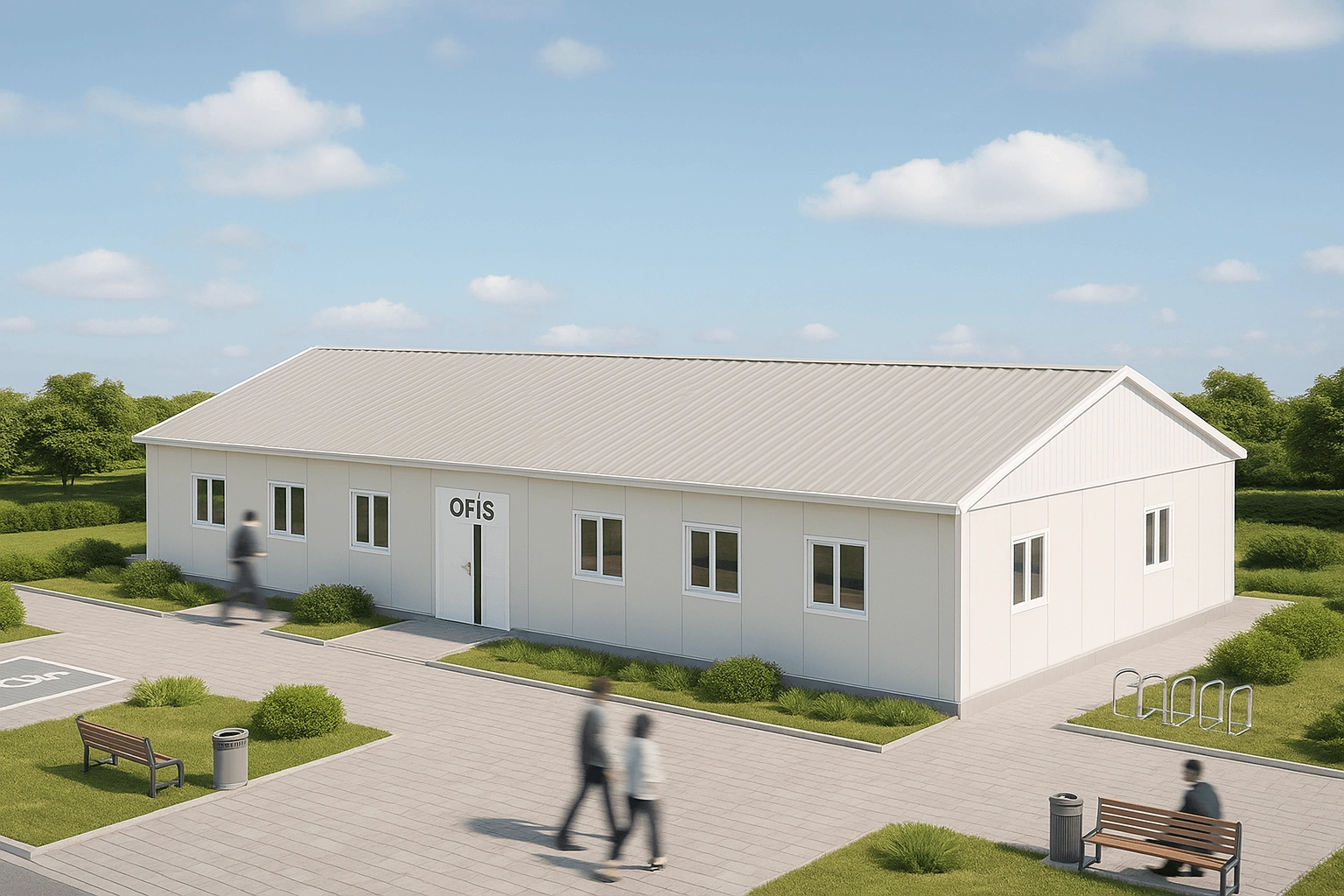 169 m2 Prefabrik Ofis